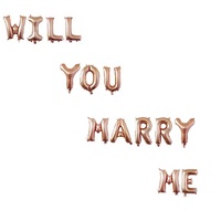 Bannière en aluminium de 16 pouces Gold Silver Will You Marry ME pour la Saint-Valentin
