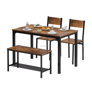 Kim loại bàn ăn set_two ghế và một băng ghế dự bị - Product Image 1