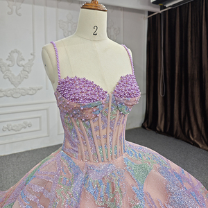 Robes de soirée sans bretelles en perles pour femmes, pour fête de 15 ans, Vestidos De Fiesta Largos Elegantes Y Talla Plus Jancember 6600-1 - Product Image 2
