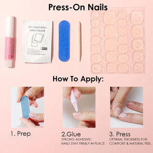 <span class=keywords><strong>Uñas</strong></span> Postizas <span class=keywords><strong>Cortas</strong></span> Redondas <span class=keywords><strong>de</strong></span> Acrílico Rosa Claro, Diseño Simple, Brillante, Modelo Francés para Salón, <span class=keywords><strong>Uñas</strong></span> Postizas a Presión - Product Image 6