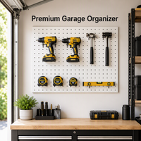 Organisateur mural en métal pour outils d'atelier et de garage, panneau modulaire en acier laminé à froid avec accessoires à crochets
