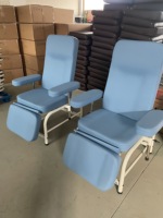 Chaise pliante ergonomique en acier pour don de sang avec angle de réglage du ressort à gaz pour clinique et hôpital