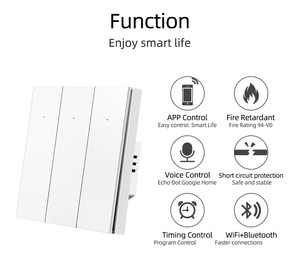 Zigbee thông minh Thiết bị chuyển mạch ánh sáng 600W trung tính tường chuyển đổi lớn push button Android pin khả năng tương thích Google nhà EweLink khách sạn - Product Image 6