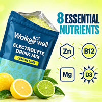 Mélange en poudre d'électrolytes pour adultes en vrac, hydratation rapide, sans sucre, compatible Keto, saveur citron-lime, boost d'énergie, récupération isotonique