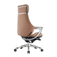 Nouvelle conception, chaise de bureau en cuir véritable marron, chaise de direction pivotante inclinable, chaise de travail pour ordinateur