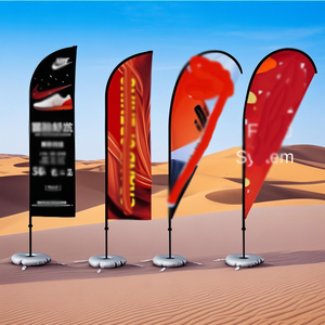 Popular <strong>Teardrop</strong> <strong>Flag</strong> Processing Outdoor Windproof Materials Feather <strong>Flag</strong> Knife Shaped Double-sided Customized Beach Flagpole - Product Image 2