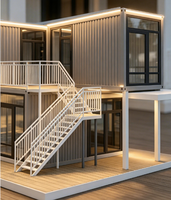 Villa modulaire préfabriquée à deux étages, café-bar-boutique-hôtel moderne à deux niveaux, maison préfabriquée à montage rapide