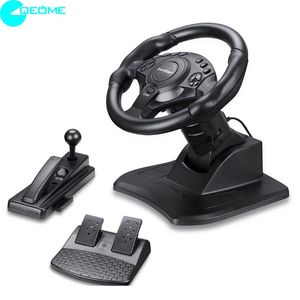 Volante de Carreras Programable con Rotación de 270 Grados, Motor de Vibración, Palanca de Cambios Programable y <span class=keywords><strong>Freno</strong></span> de <span class=keywords><strong>Mano</strong></span> para Videojuegos - Product Image 1