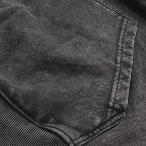 Regular Thick Heavyweight Cotton 400gsm Square Logo <b>Vintage</b> Washed Hoodie Streetwear Unisex - Product Image 3