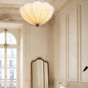 Lustre de style rétro français, couleur crème, source de lumière LED, pour chambre à coucher, salon, salle à manger, entrée, design floral haut de gamme - Product Image 2