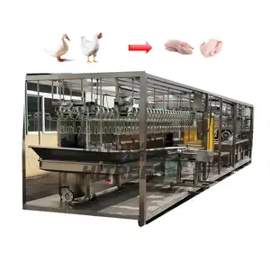 Compact chicken slaughtering line for poultry processing