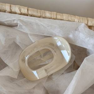 Pince à cheveux plate ovale en plastique, couleur gelée, type bec de canard, pince requin, pour queues de cheval, mode décontractée - Product Image 4