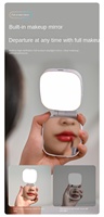 Support de téléphone magnétique avec lumière selfie, mini, rechargeable, portable, pour jeux, 3 couleurs réglables, miroir intégré, anneau lumineux pour selfie