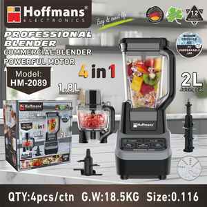 เครื่องปั่นอเนกประสงค์ Hoffmans 2000W รุ่นเชิงพาณิชย์ 4 in 1 พร้อมโถปั่นขนาด 2 ลิตร ทนทานต่อการแตกหัก เครื่องบดเนื้อ 1800 มล. ระบบ Auto IQ จัดจำหน่ายในแอฟริกา - Product Image 3
