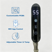 Calentador de Baño con Tubo Redondo de 28mm, Toallero Eléctrico con Interruptor, Controlador Termostático con WiFi y Diseño Graffiti