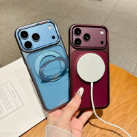Coque pour iPhone 18 Pro Max avec support magnétique, antichoc, translucide, finition mate, compatible avec iPhone 15, 16, 17 Pro Max