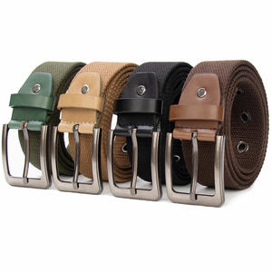 अनुकूलित लोगो कपास बेल्ट 40g मिश्र धातु बकल कपड़े बेल्ट के साथ उच्च-गुणवत्ता वाले बुना हुआ आईलेट बेल्ट - Product Image 1