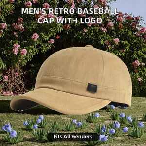 หมวกเบสบอลแฟชั่นย้อนยุคแบบยูนิเซ็กซ์ สีพื้น โลโก้ด้านหน้า ป้องกันแสงแดด ทันสมัย ผ้าฝ้าย 100% รุ่นยอดนิยม - Product Image 2