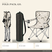 Chaise de camping portable en gros avec porte-gobelet latéral et logo et motif personnalisés pour l'observation des oiseaux en extérieur
