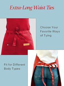 Large Pocket Pu Material <b>Waterproof</b> Oil-Proof Dust-Proof <b>Apron</b> Kitchen Supermarket Work Clothes Promotion Set - Product Image 3