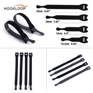 Lot de 10 attaches-câbles réutilisables en gros, <span class=keywords><strong>4</strong></span>+6+8+10 pouces, multi-usages, pour la gestion des câbles, avec crochets et boucles, serre-câbles - Product Image 3