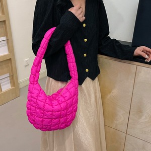 Cloud Patterned Heart Shaped Saddle Bag Large Capacity Lightweight Zipper Closure Women's Everyday Commuter Bag Pink - Product Image 4