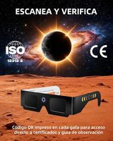 Lunettes d'éclipse solaire ISO 212312-2, lunettes d'éclipse pour l'Espagne et l'Europe, lunettes de protection universelles