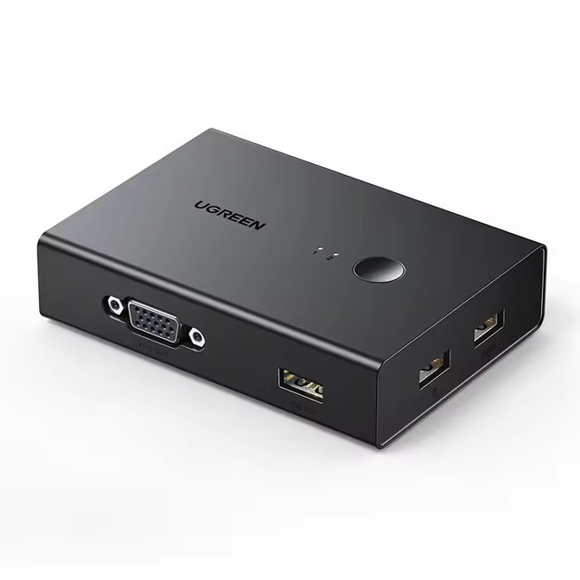 UGREEN VGA 2 in 1 Out KVM Switch Support 1920*1080P 60Hz for PC TV Monitor Supplied From Original Factory in China