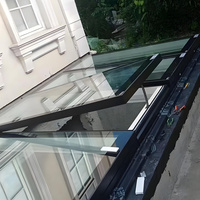 Fenêtres et portes en aluminium pour maisons, grand puits de lumière coulissant avec verre blindé, auvent en aluminium, toit à double vitrage