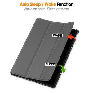 Étui de téléphone étanche pour Lenovo Idea Tab Plus 12.1, texture Custer, support pliable à 3 volets, étui intelligent en cuir pour tablette - Product Image 5
