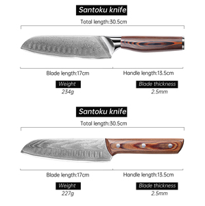 Coltello <span class=keywords><strong>Santoku</strong></span> Garwin OEM personalizzato in stile giapponese, in acciaio Damasco a 67 strati con manico in legno, per vendita all'ingrosso - Product Image 4