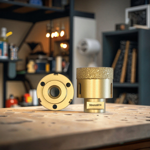 Diany Säge-Bohrer für Arbeitsplatten-Öffnungen 40mm/60mm Vakuumgelötet Zinkbeschichtet 64mm Gesamtlänge 100mm Arbeitslänge - Product Image 4