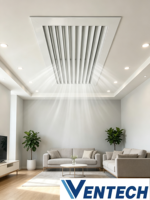 Grille de ventilation en aluminium à simple déflection anti-condensation avec amortisseur pour conduit de climatisation CVC