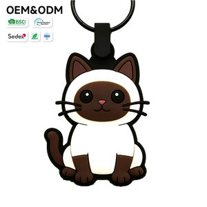 مجموعة متنوعة من سلاسل المفاتيح المطاطية على شكل قطط كاواي بتصميم سيامي وتابي على طراز الأنمي كهدايا - Product Image 5