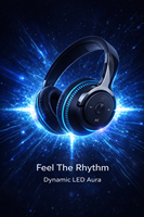 Headset Gaming Nirkabel dengan Mode Latensi Rendah dan Efek Lampu LED