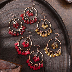 Pendientes Largos de Estilo Vintage <span class=keywords><strong>para</strong></span> Mujer, Pendientes de Aro Redondos con Filigrana, Pendientes Grandes y Coloridos Estilo Gitano <span class=keywords><strong>para</strong></span> Mujer - Product Image 3