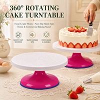 Gâteau d'anniversaire ensemble de bricolage Table de montage plateau tournant support de support de gâteau outils de cuisson en plastique