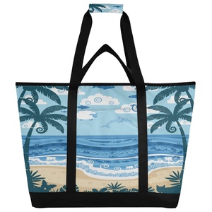 30 Can Reusable Beach <b>Bag</b> Cooler Large Insulated Tote Palm <b>Tree</b> Summer Carry-on Travel Cooler Tote with Wide Opening - Product Image 1