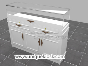 Cửa hàng đồ trang sức màu trắng tinh khiết trưng bày với kính truy cập hàng đầu kim cương cổ điển tủ đồng hồ truy cập để bán - Product Image 3