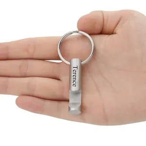 Personalized Small Gifts Engraved Bottle Opener Whistle Keychain Wine Opener Key Ring