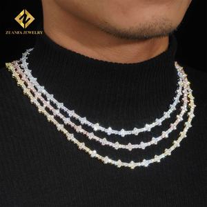 Best Selling Iced Out Hip Hop Style <b>Jewelry</b> Silver S925 3mm VVS1 Moissanite Diamond GRA Certificate Cluster Tennis <b>Chain</b> - Product Image 4