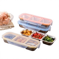 Boîte à lunch compartimentée en acier inoxydable 304, récipient de préparation de repas à portions contrôlées, étanche, compatible micro-ondes, 500-800 ml