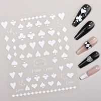 Haute qualité ongles autocollants blanc noir chat 3D étanche décoration populaire Nail Art amélioration ongles décalcomanies