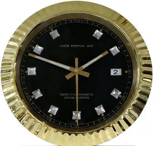 Lorex 34cm horloge murale <span class=keywords><strong>en</strong></span> métal à face unique 14 pouces cadre de dent de chien chiffres romains Style moderne balayage deuxième mouvement pour salon - Product Image 2