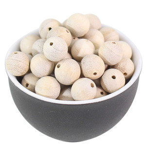 Cuentas redondas de madera con vetas naturales para hacer pulseras, suministros para manualidades DIY SzM - Product Image 4