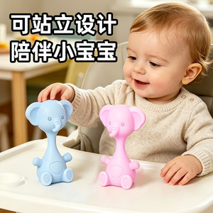 Sonajero con forma de elefante para bebé, juguete de mano masticable de silicona de calidad alimentaria para 0 a 24 meses, unisex - Product Image 3