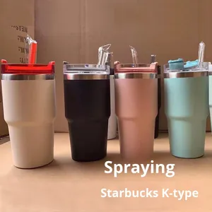 Tasse à <span class=keywords><strong>café</strong></span> et à eau isolée élégante haut de gamme avec paille, portable pour la voiture, cadeau pour femme, haute qualité - Product Image 4