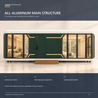 Capsule spatiale modulaire préfabriquée en aluminium de luxe OEM pour dortoir, camping, complexe hôtelier et appartement