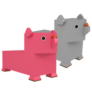 Chaise pour enfants en forme d'animal de dessin animé, en plastique durable, mobilier d'intérieur pour maternelle - Product Image 3