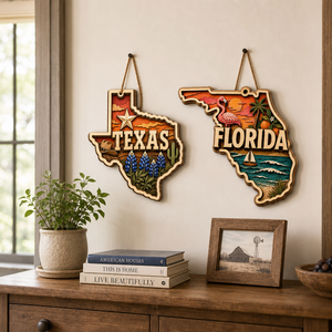 Set di mappe del Texas e della Florida da 5 pollici |   Arte Murale 3D in Legno di Pioppo |   OEM Ingrosso FSC CPSC |   Souvenir degli Stati Uniti per i viaggiatori - Product Image 5